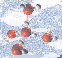 Molécule d'eau glacée